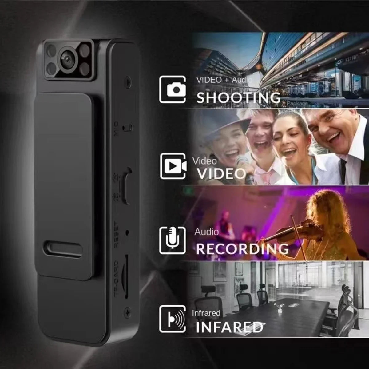 1080P Body Mini Camera Portable Infrared Night Vision Miniature Camcorder Small Digital Video Recorder Police BodyCam