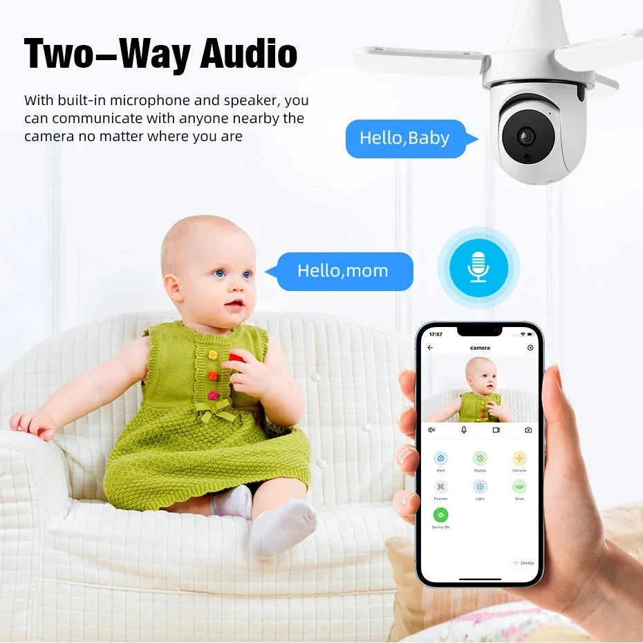 2.4G WiFi Automatic Human Tracking FloodLight Surveillance Camera E27 Bulb Indoor Camera Security Indoor Monitor Wireless